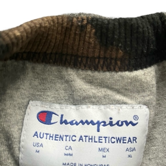 Men’s Champion Bleached Acid Wash Black Pullover Crewneck Sweatshirt - Picture 4 of 6